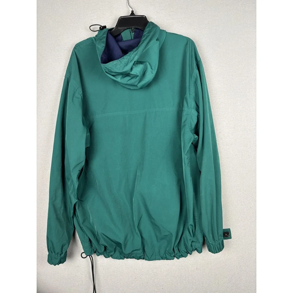 Timberland Jacket Mens Large Green 1/2 Zip Hooded Windbreaker Performance Anorak